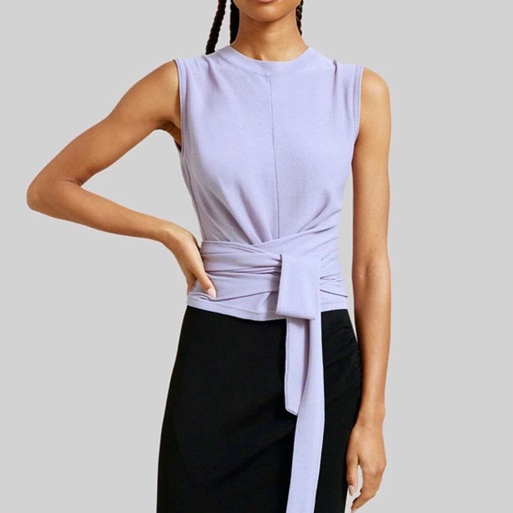 Modern Citizen Rumi Wrap Crop Top Lavender Sleeveless Tie Waist Small